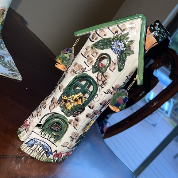 Blue Sky Pottery sculpture cottage figurine Castle candle holder - Picture 2 of 9